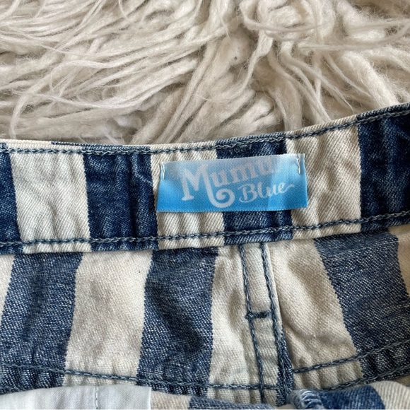 Show Me Your Mumu Arizona Sedona Striped Denim High Waisted Jean Shorts EUC 29 - Picture 8 of 12